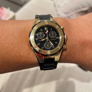 MICHELE Women's Black Tahitan Jelly Bean Watch, 38mm